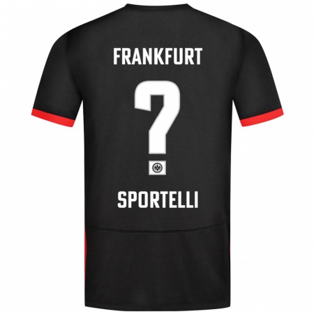 Kandiny Heren Flavio Sportelli #0 Zwart Uitshirt Uittenue 2024/25 T-Shirt