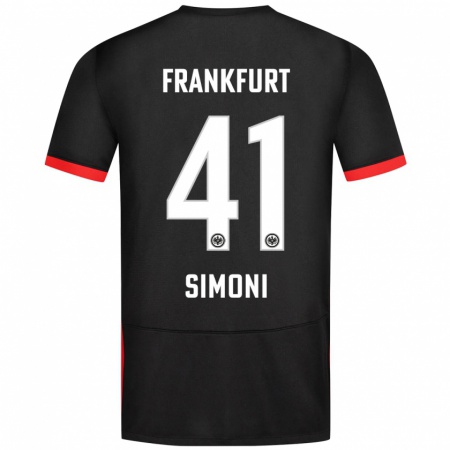 Kandiny Uomo Maglia Simon Simoni #41 Nero Kit Gara Away 2024/25 Maglietta