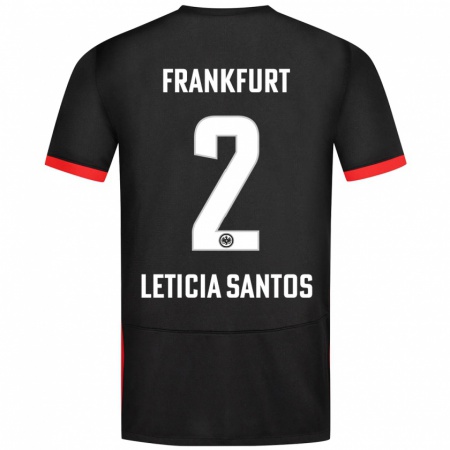 Kandiny Heren Letícia Santos De Oliveira #2 Zwart Uitshirt Uittenue 2024/25 T-Shirt