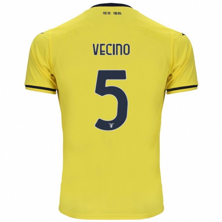 Kandiny Heren Matías Vecino #5 Geel Uitshirt Uittenue 2024/25 T-Shirt