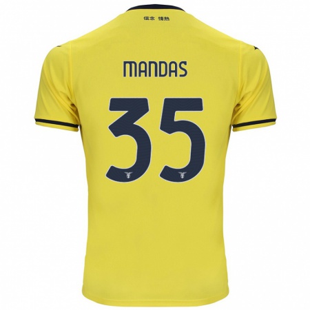 Kandiny Heren Christos Mandas #35 Geel Uitshirt Uittenue 2024/25 T-Shirt