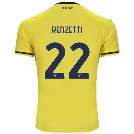 Kandiny Heren Davide Renzetti #22 Geel Uitshirt Uittenue 2024/25 T-Shirt