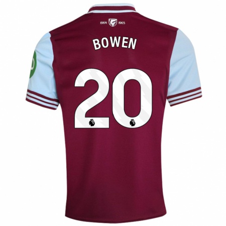 Kandiny Dames Jarrod Bowen #20 Donkerrood Thuisshirt Thuistenue 2024/25 T-Shirt