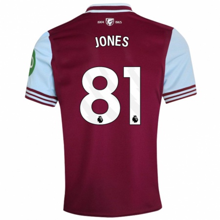 Kandiny Dames Liam Jones #81 Donkerrood Thuisshirt Thuistenue 2024/25 T-Shirt