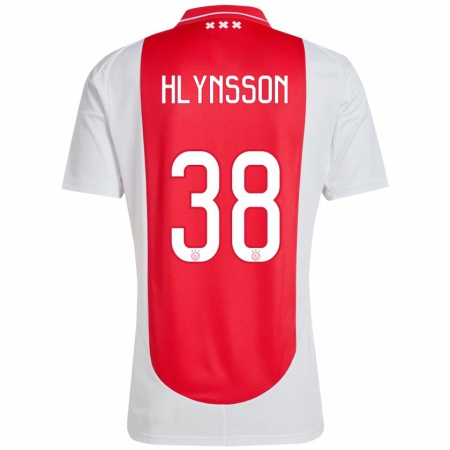 Kandiny Dames Kristian Hlynsson #38 Rood Wit Thuisshirt Thuistenue 2024/25 T-Shirt