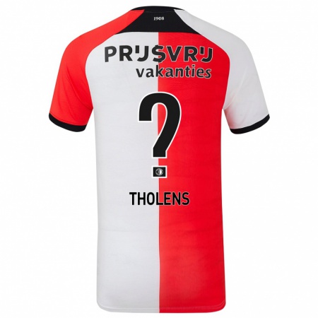 Kandiny Dames Justin Tholens #0 Rood Wit Thuisshirt Thuistenue 2024/25 T-Shirt