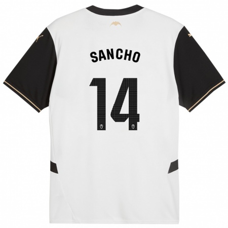 Kandiny Donna Maglia Pauleta Sancho #14 Bianco Nero Kit Gara Home 2024/25 Maglietta