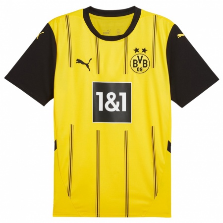 Kandiny Dames Daniel Vrljic #2 Geel Zwart Thuisshirt Thuistenue 2024/25 T-Shirt