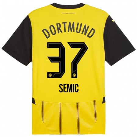 Kandiny Donna Maglia Lion Semic #37 Giallo Nero Kit Gara Home 2024/25 Maglietta