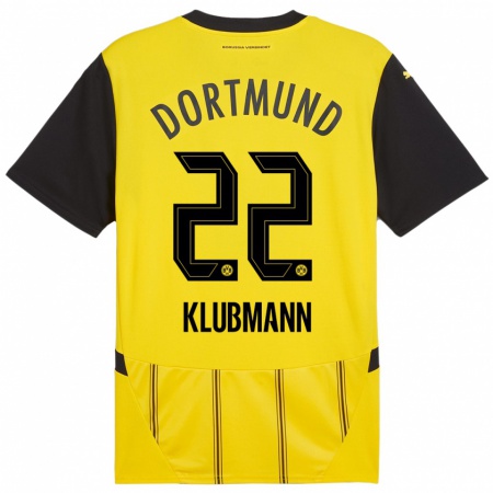 Kandiny Donna Maglia Leon Klubmann #22 Giallo Nero Kit Gara Home 2024/25 Maglietta