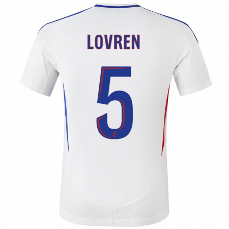 Kandiny Dames Dejan Lovren #5 Wit Blauw Thuisshirt Thuistenue 2024/25 T-Shirt