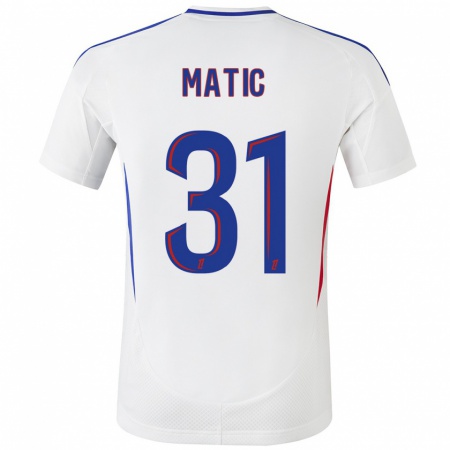 Kandiny Dames Nemanja Matic #31 Wit Blauw Thuisshirt Thuistenue 2024/25 T-Shirt