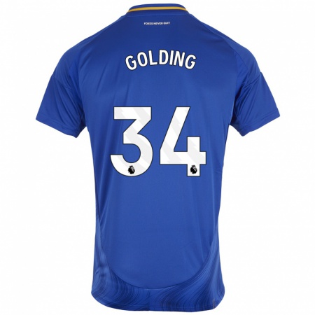 Kandiny Dames Michael Golding #34 Blauw Wit Thuisshirt Thuistenue 2024/25 T-Shirt