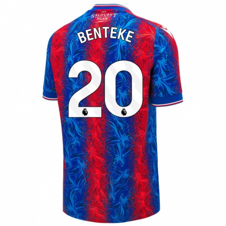 Kandiny Damen Christian Benteke #20 Rot Blauen Streifen Heimtrikot Trikot 2024/25 T-Shirt Österreich