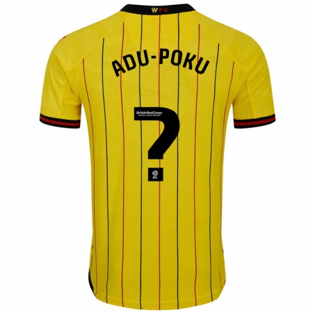 Kandiny Donna Maglia Michael Adu-Poku #0 Giallo Nero Kit Gara Home 2024/25 Maglietta