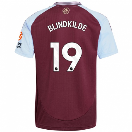 Kandiny Dames Laura Blindkilde #19 Bordeaux Hemelsblauw Thuisshirt Thuistenue 2024/25 T-Shirt