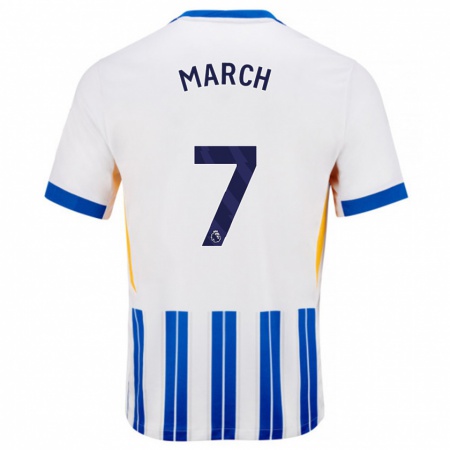 Kandiny Donna Maglia Solly March #7 Bianco Blu A Righe Kit Gara Home 2024/25 Maglietta