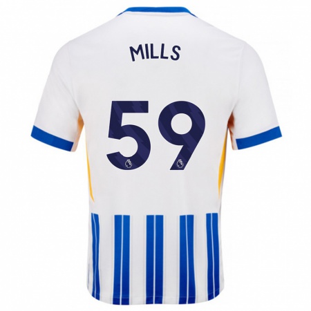 Kandiny Damen Harry Mills #59 Weiß Blaue Nadelstreifen Heimtrikot Trikot 2024/25 T-Shirt Österreich