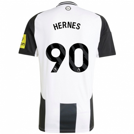 Kandiny Dames Travis Hernes #90 Wit Zwart Thuisshirt Thuistenue 2024/25 T-Shirt