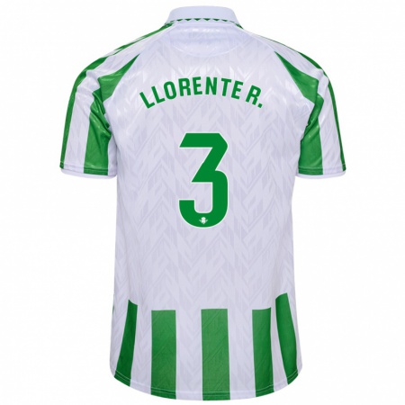 Kandiny Dames Diego Llorente #3 Groen Witte Strepen Thuisshirt Thuistenue 2024/25 T-Shirt