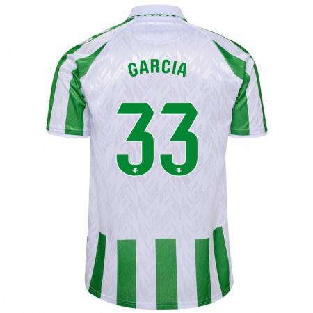 Kandiny Dames Pablo García #33 Groen Witte Strepen Thuisshirt Thuistenue 2024/25 T-Shirt