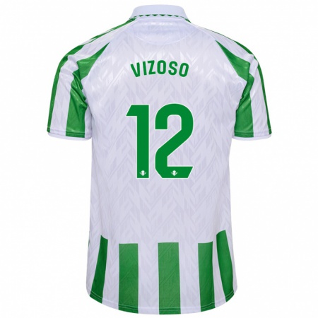 Kandiny Dames Paula Vizoso Prieto #12 Groen Witte Strepen Thuisshirt Thuistenue 2024/25 T-Shirt