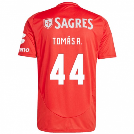 Kandiny Dames Tomás Araújo #44 Rood Wit Thuisshirt Thuistenue 2024/25 T-Shirt