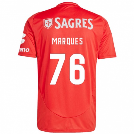 Kandiny Dames Gustavo Marques #76 Rood Wit Thuisshirt Thuistenue 2024/25 T-Shirt