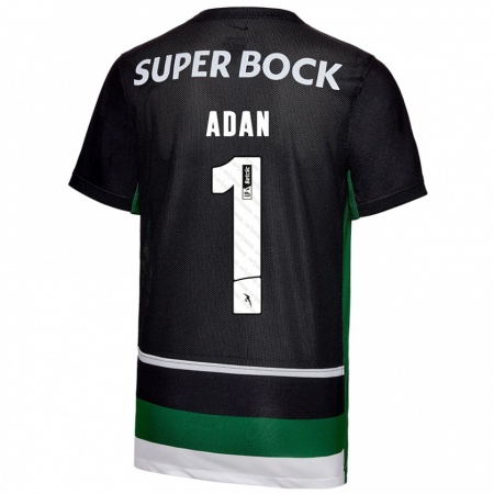 Kandiny Donna Maglia Antonio Adán #1 Nero Bianco Verde Kit Gara Home 2024/25 Maglietta