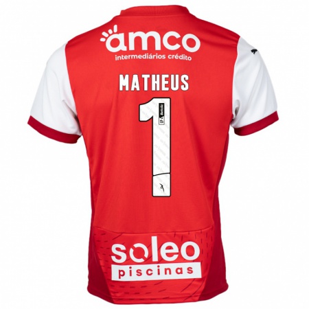 Kandiny Dames Matheus #1 Rood Wit Thuisshirt Thuistenue 2024/25 T-Shirt