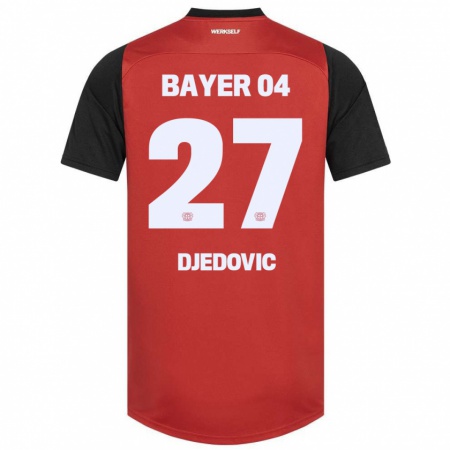 Kandiny Mujer Camiseta Seldin Djedovic #27 Rojo Negro 1ª Equipación 2024/25 La Camisa