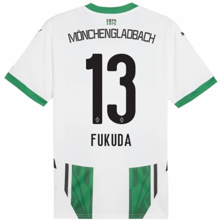 Kandiny Dames Shio Fukuda #13 Wit Groen Thuisshirt Thuistenue 2024/25 T-Shirt