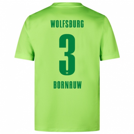 Kandiny Dames Sebastiaan Bornauw #3 Fluorescerend Groen Thuisshirt Thuistenue 2024/25 T-Shirt