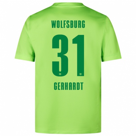 Kandiny Dames Yannick Gerhardt #31 Fluorescerend Groen Thuisshirt Thuistenue 2024/25 T-Shirt