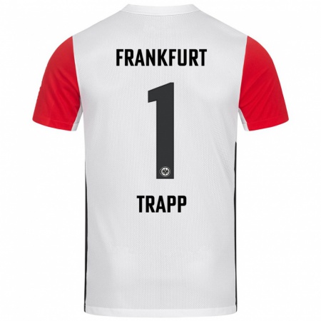 Kandiny Dames Kevin Trapp #1 Wit Rood Thuisshirt Thuistenue 2024/25 T-Shirt