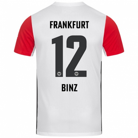 KandinyレディースSam Binz#12白 赤ホームシャツ2024/25ジャージーユニフォーム