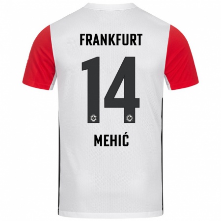 Kandiny Dames Liam Mehić #14 Wit Rood Thuisshirt Thuistenue 2024/25 T-Shirt