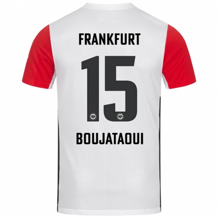 Kandiny Dames Tarik Boujataoui #15 Wit Rood Thuisshirt Thuistenue 2024/25 T-Shirt