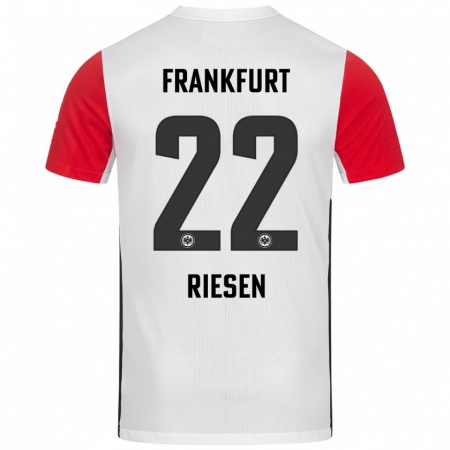 Kandiny Donna Maglia Nadine Riesen #22 Bianco Rosso Kit Gara Home 2024/25 Maglietta