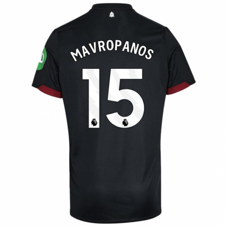 Kandiny Dames Konstantinos Mavropanos #15 Zwart Wit Uitshirt Uittenue 2024/25 T-Shirt