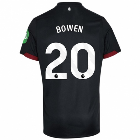 Kandiny Dames Jarrod Bowen #20 Zwart Wit Uitshirt Uittenue 2024/25 T-Shirt