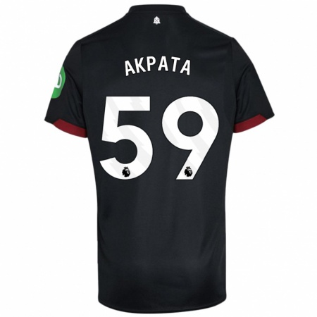 Kandiny Dames Tyron Akpata #59 Zwart Wit Uitshirt Uittenue 2024/25 T-Shirt