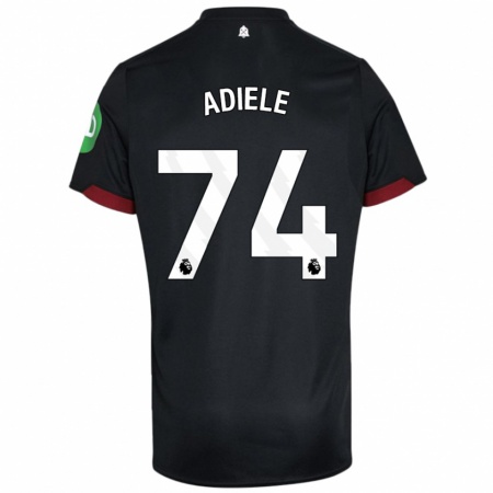 Kandiny Donna Maglia Emeka Adiele #74 Nero Bianco Kit Gara Away 2024/25 Maglietta