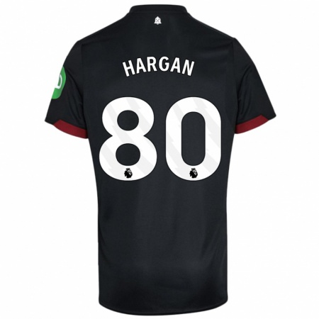 Kandiny Donna Maglia Riley Hargan #80 Nero Bianco Kit Gara Away 2024/25 Maglietta