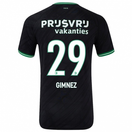 Kandiny Donna Maglia Santiago Gimnez #29 Nero Verde Kit Gara Away 2024/25 Maglietta