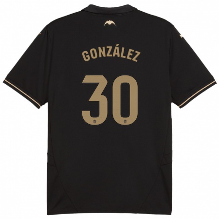 Kandiny Donna Maglia Hugo González #30 Nero Kit Gara Away 2024/25 Maglietta