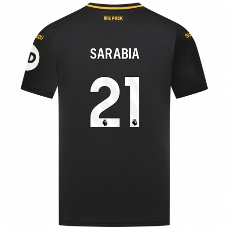 Kandiny Dames Pablo Sarabia #21 Zwart Uitshirt Uittenue 2024/25 T-Shirt