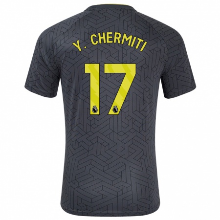 Kandiny Donna Maglia Chermiti #17 Nero Giallo Kit Gara Away 2024/25 Maglietta