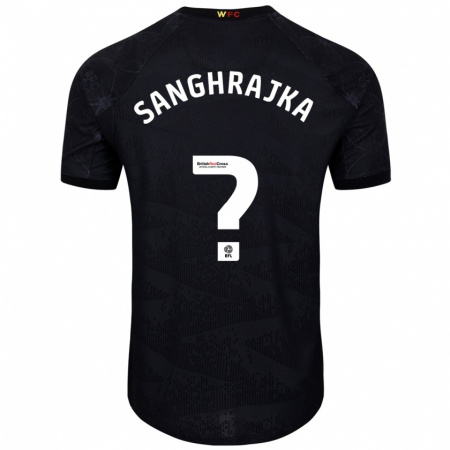 Kandiny Donna Maglia Amar Sanghrajka #0 Nero Bianco Kit Gara Away 2024/25 Maglietta