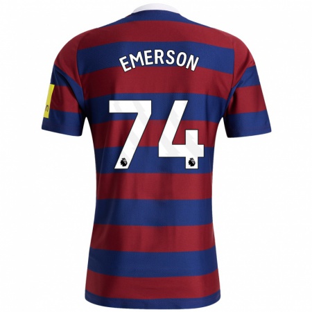 Kandiny Dames Johnny Emerson #74 Bordeauxrood Marineblauw Uitshirt Uittenue 2024/25 T-Shirt